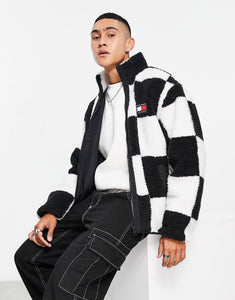 Tommy Jeans sherpa jacket  white/black