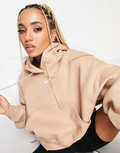 Load image into Gallery viewer, Nike mini swoosh over-oversized hoodie brown