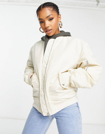 Miss Selfridge bomber jacket stone