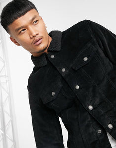 Jack & Jones jacket borg collar - Black