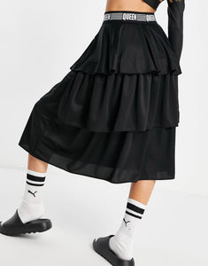 Puma Queen frill tiered skirt black