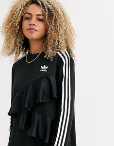 adidas Originals x J KOO trefoil ruffle dress black