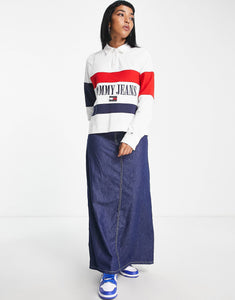 Tommy Jeans oversized long sleeve polo multi