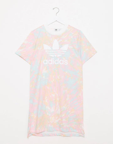 Fustan adidas trefoil - pink tie dye