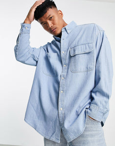 Extreme oversized vintage denim shirt