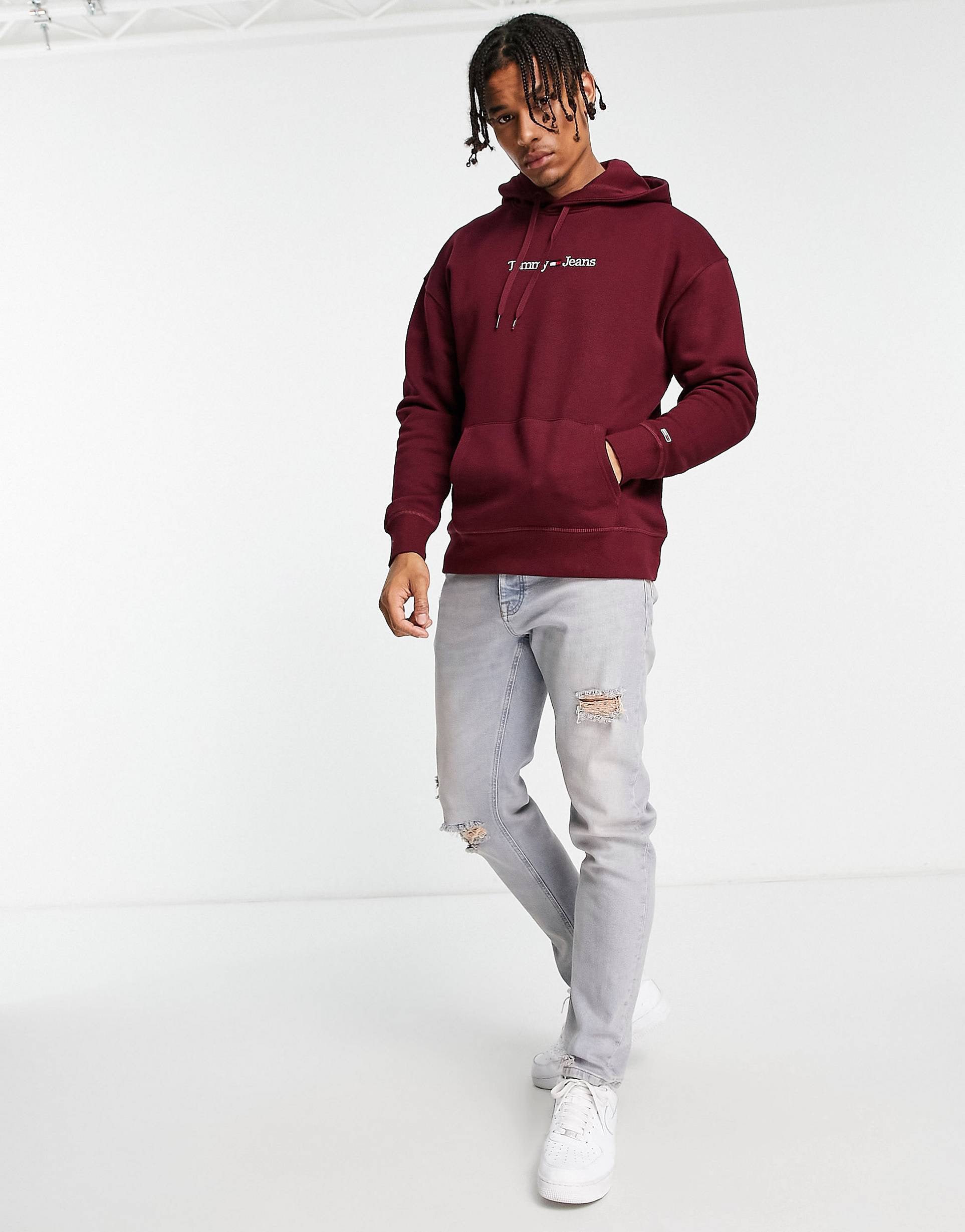 Tommy jeans sweatshirt clearance burgundy