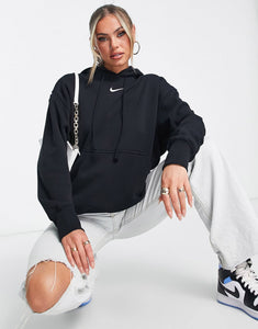 Nike mini swoosh oversized hoodie black