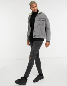 Denim oversized jacket grey