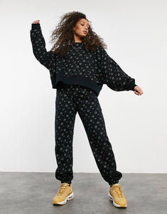 Nike all over logo tracksuit black