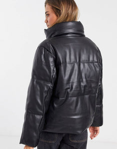 New Look Faux leather - Puffer jacket