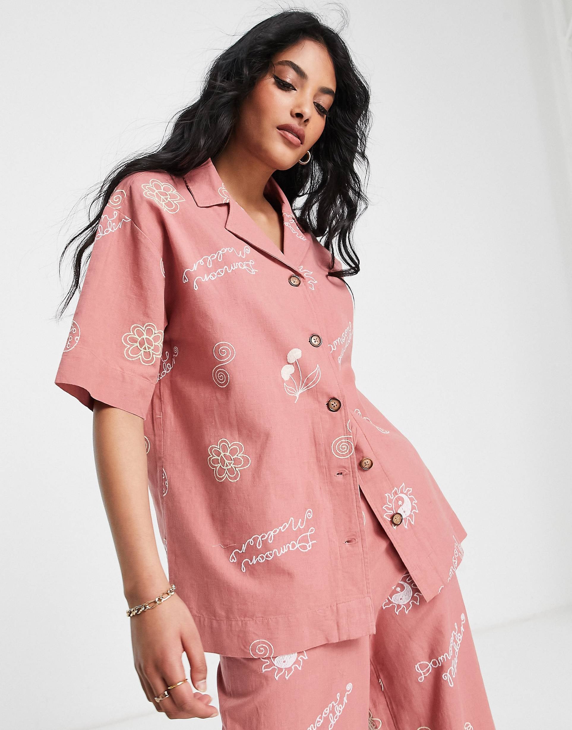 Damson Madder shirt terracotta co-ord