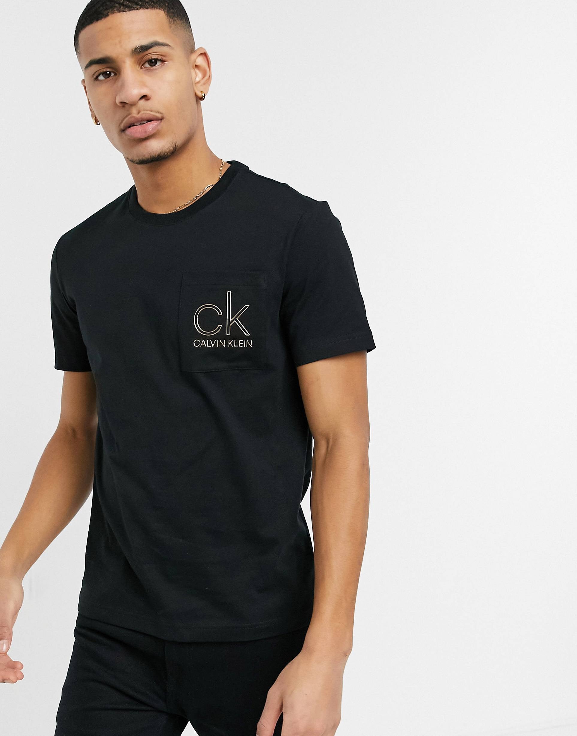 Calvin Klein gold outline black