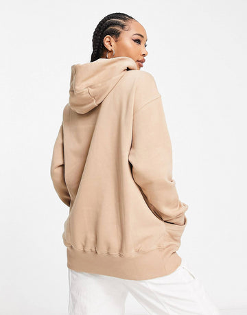 Nike unisex mini swoosh oversized hoodie brown