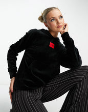Load image into Gallery viewer, HUGO velvet co-ord hoodie black