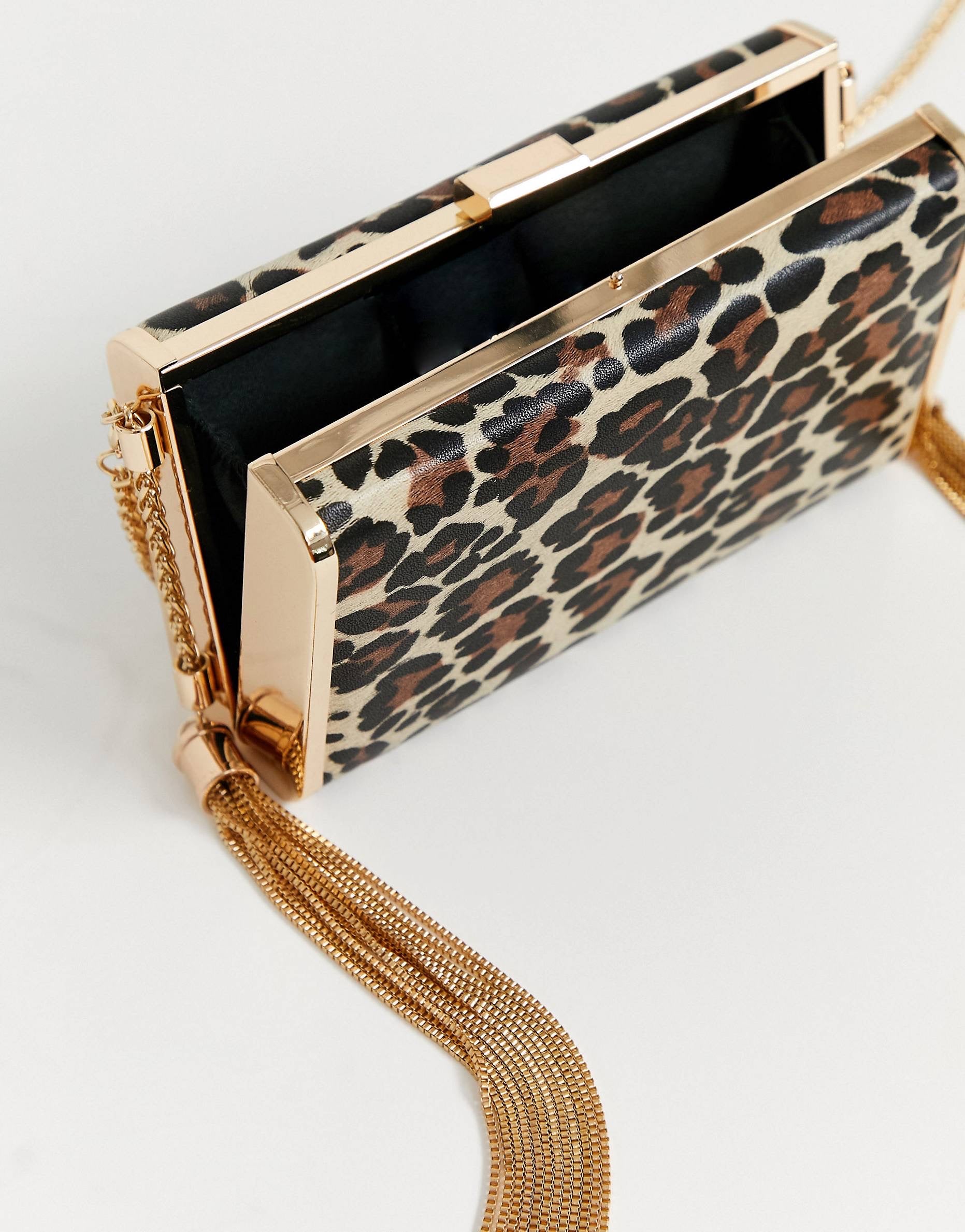 Çantë leopard box clutch