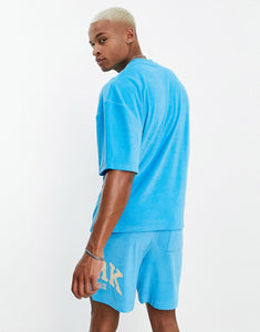 Dark Future co-ord oversized t-shirt towelling blue