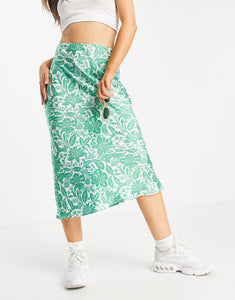 Paisley midi bias skirt