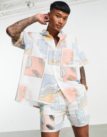 Set co-ord postcard print