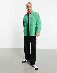 Tommy Jeans co-ord flag logo cotton jacket green