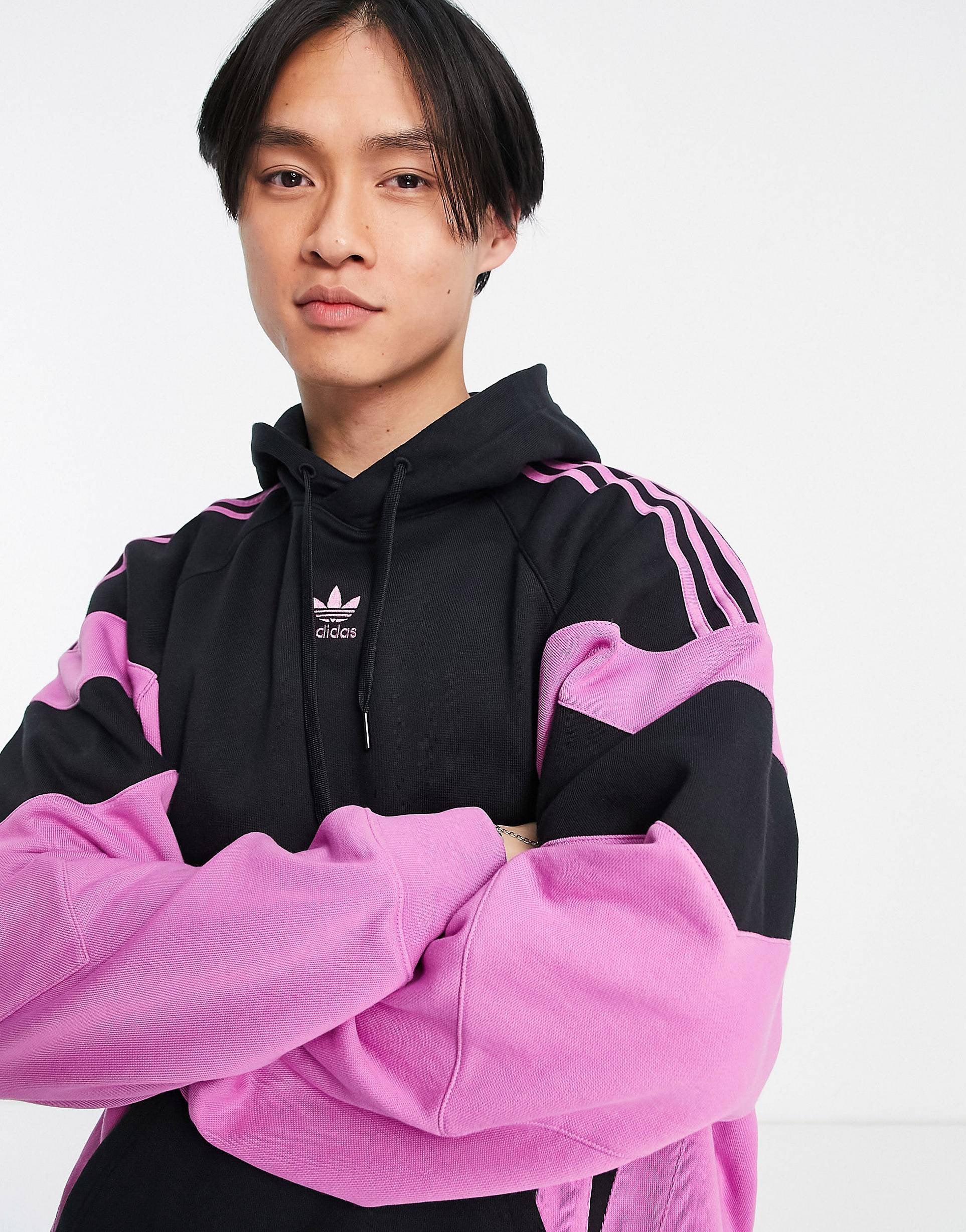 black and pink adidas hoodie