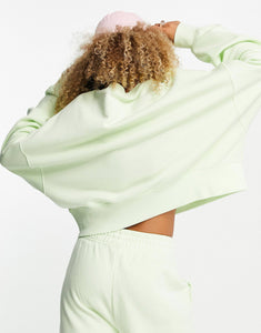 Nike cropped fleece lime green