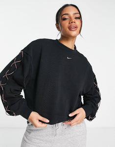 Nike One novelty dri fit sweatshirt black