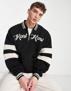 Karl Kani script half zip sweat black