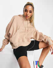 Load image into Gallery viewer, Nike mini swoosh over-oversized hoodie brown