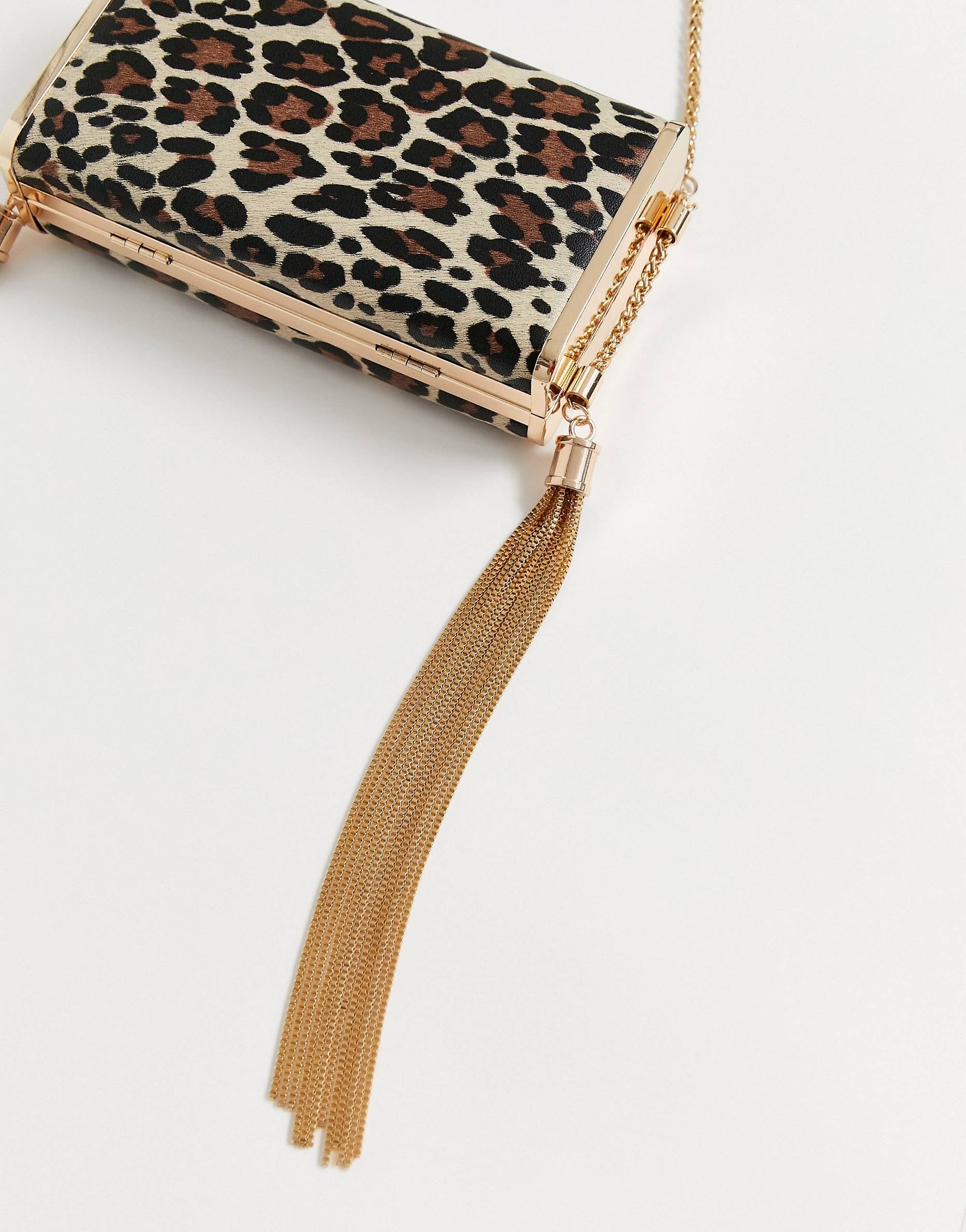 Çantë leopard box clutch