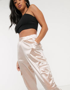 Petite satin Jogger