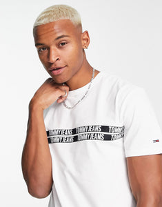 Tommy Jeans tape logo white