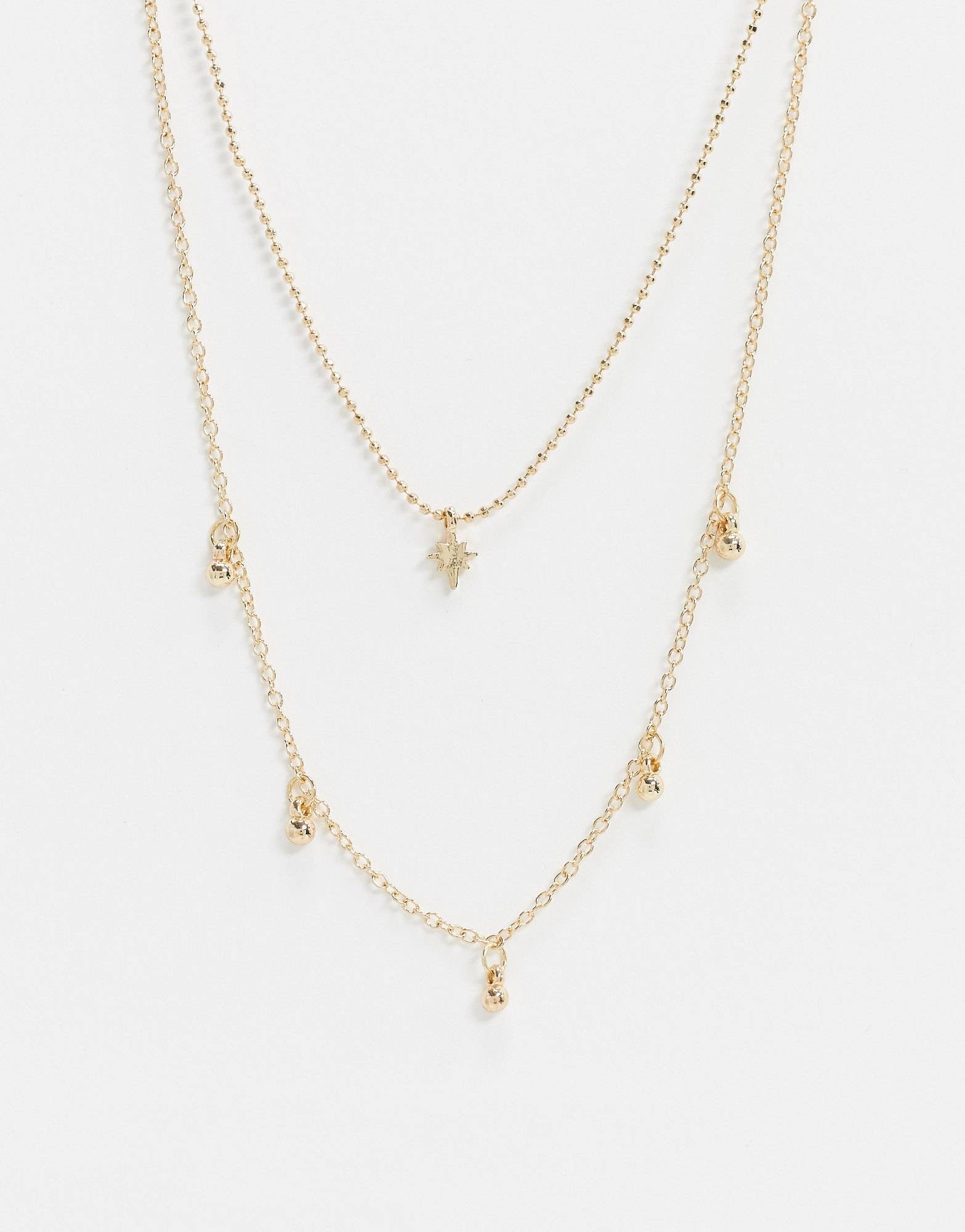 Saint Lola gold plated star Double - Necklace