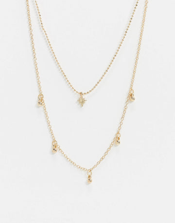 Saint Lola gold plated star Double - Necklace