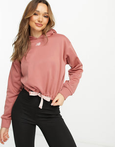 New Balance crop hoodie dusky pink