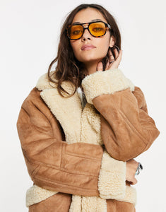 Topshop faux oversized jacket