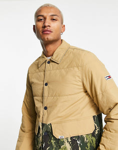 Tommy Jeans coach jacket beige camo