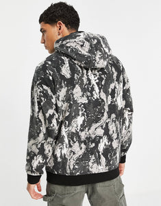 Tommy Jeans camo fleece hoodie black