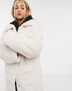 COLLUSION faux fur coat