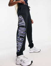 Load image into Gallery viewer, New Balance large logo joggers black