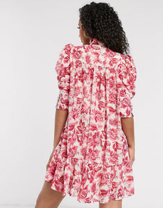 Fustan Boohoo - Red Floral