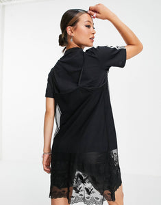 adidas Originals laxe slip dress overlay black