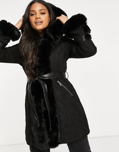 QED London coat - faux fur