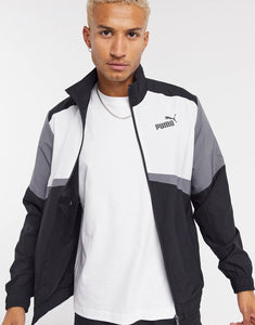 Puma woven tracksuit grey and black