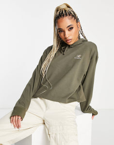 New Balance unisex crop hoodie green