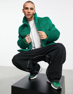 Puffer jacket green cord