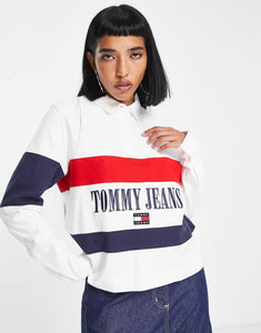 Tommy Jeans oversized long sleeve polo multi