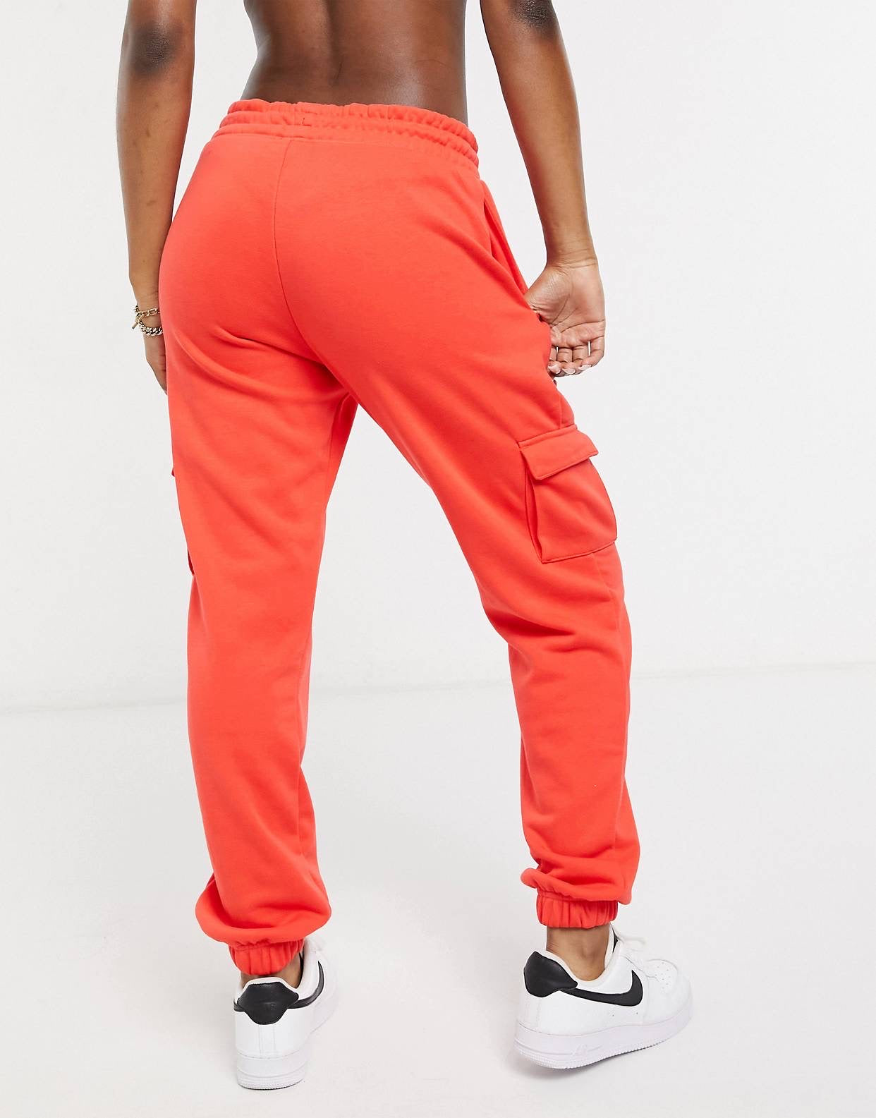 Nike Swoosh fleece joggers in red