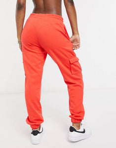 Nike Swoosh fleece joggers in red