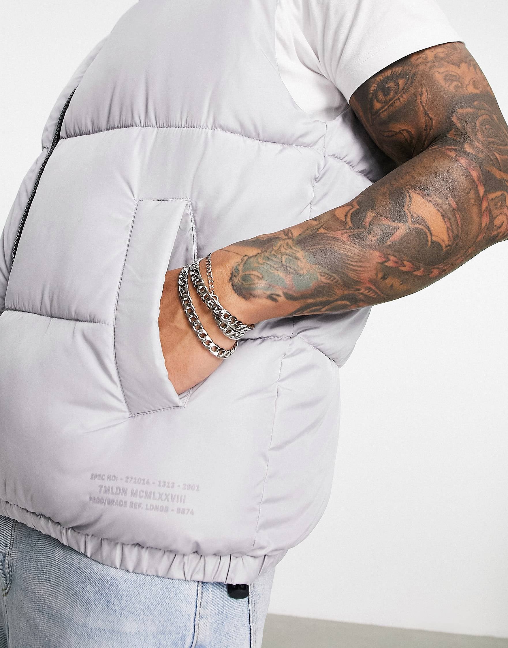 Topman puffer gilet pale blue