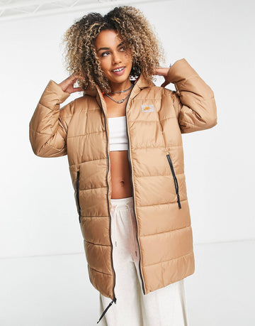 Nike classic padded hooded jacket khaki orange